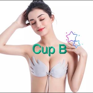 Hand Shape Push Up Strapless Bra B Gray